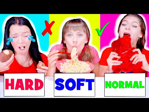 ASMR Hard Food VS Soft Food VS Normal Food Mukbang Challenge