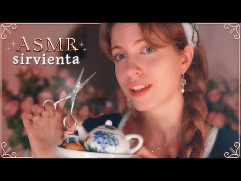 ASMR SIRVIENTA REAL te Arregla para tu Cita con la Princesa 👑 (Susurros, Corte y Afeitado Relajante)