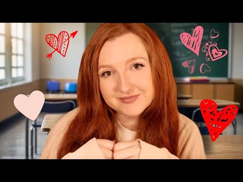 ASMR girl who is OBSESSED with you sits next to you in class | roleplay