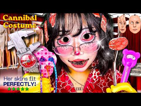 Clown turns You into a SKIN SUIT🤹🏻‍♀️ for the MEAT Gala👠 ASMR Horror Roleplay ft @jun0buggz