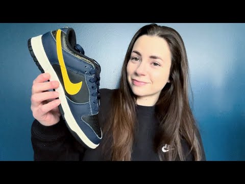 ASMR • Nike Dunk Low ‘Vintage Michigan’ Review 〽️💙