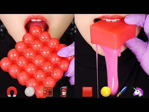 DRAGON FRUITS JELLY ASMR, WAX CANDY ASMR, BRUSH CANDY ASMR EMOJI FOOD ASMR 🖌️