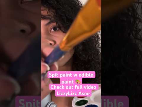 Spit painting w edible paint #asmrspitpainting #asmrshorts