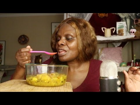 Bone Broth Carrots Potatoes Soup ASMR Eating Sounds