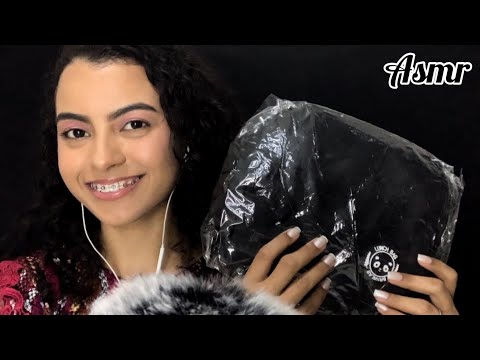 ASMR MOSTRANDO COMPRAS QUE FIZ PARA O CANAL (algumas 🤭)