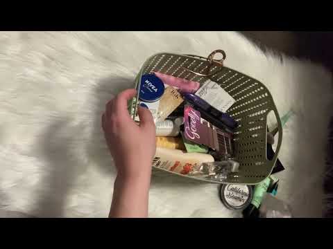 ASMR, make-up organizing and sorting  eyeshadows ~ soft spoken