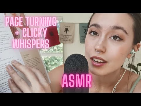 ASMR Unintelligible Whisper - Flipping through Magazine, Mic Brushing