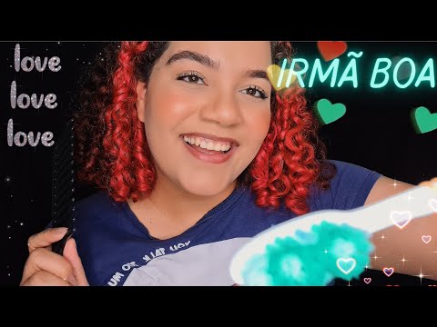 ASMR: IRMÃ BOA TE ARRUMANDO PRA DORMIR 💖💖