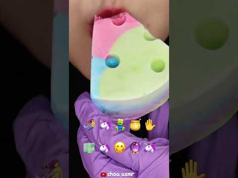 Wax candy honey jelly, unicorn ice cream, chocolate eating sounds 😋