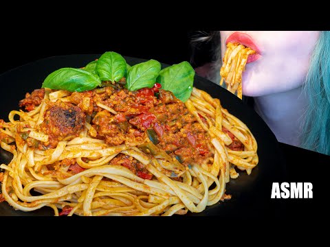 ASMR: MEAT SAUCE BOLOGNESE PASTA | LINGUINE SPAGHETTI PASTA 🍝 ~ Relaxing Eating [No Talking|V] 😻