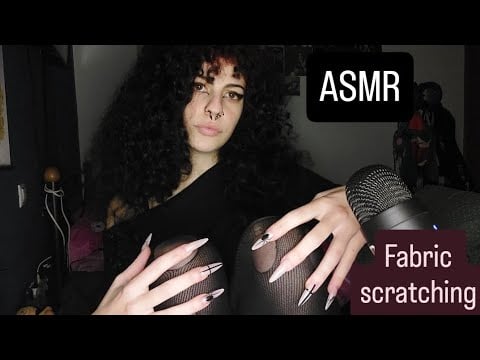 ASMR tights and fabric scratching+mic triggers | Fast and Aggressive  (jean skirt, fishnets, shoes+)