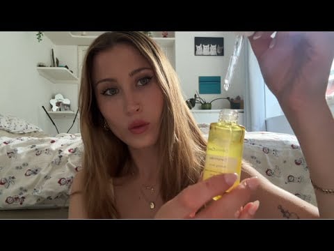 ASMR doing your day time skincare routine