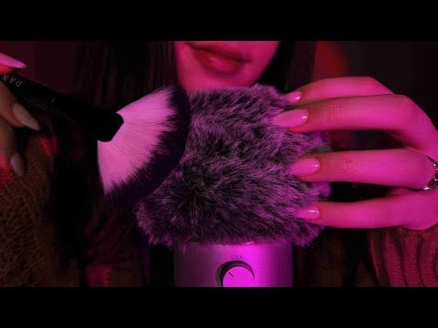 ASMR Personal Attention (Face Brushing + Fluffy Mic ) No Talking | Up Close
