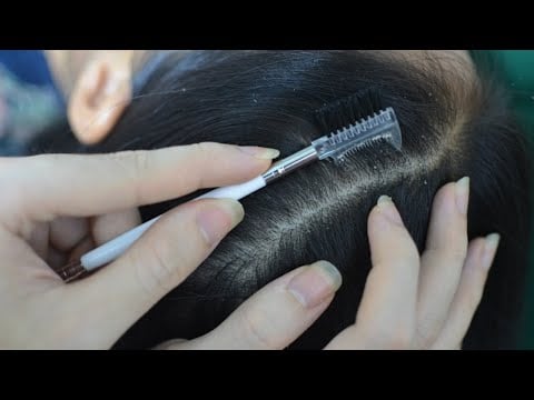 ASMR Real Person Head Massage, Hair Parting, Hair Treatment For Headache Relief
