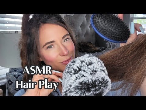 ASMR - Hair Brushing - Extreme Tingles, Face Touching, Hair Brushing (Whispered)