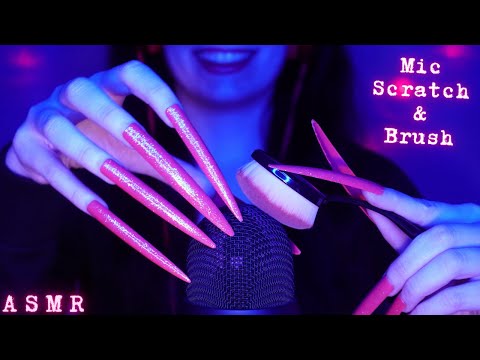 Asmr Mic Scratching , Brushing & Stroking | Brain Melting Asmr No Talking for Sleep - Long Nails 1H