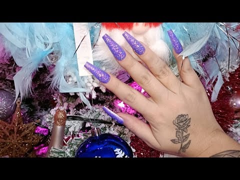 FAST TAPPING AND SCRATCHING SULLE DECORAZIONI NATALIZIE 🎄🎁💜 | ASMR ITA