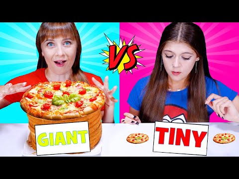 ASMR GIANT vs TINY FOOD FOR 24 HOURS! || Funny Food Challenge by LiLiBu