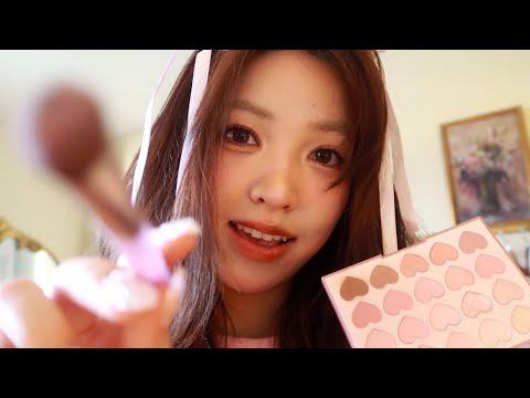 ASMR | A Girly Girl Does Your Makeup on a Quiet Morning 💖 (layered sounds + no talking)