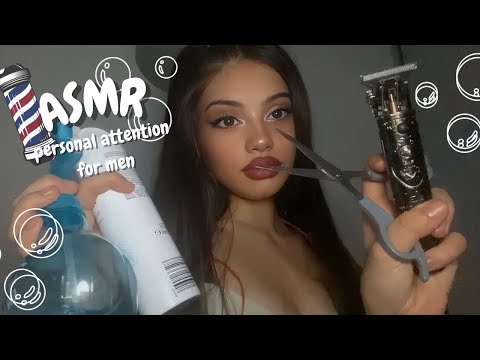 Asmr atención personal para hombres, corte de pelo y barba | ASMR for men, haircut and beard.