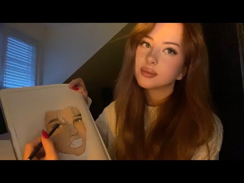 ASMR | girl that has a crush on you sketches you in class 🤍