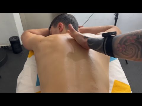 A great ASMR back massage for my friend | Stress Relief