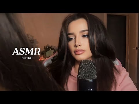 ASMR simple haircut (hair brushing, hair treatment, scalp massage)