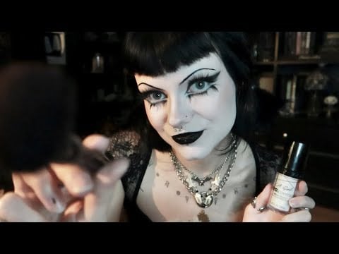 ASMR | Goth Girl Does Your Gothic Makeup Look 💄🖤 tapping, face brushing, hand movements, etc.