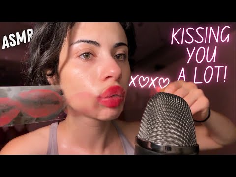 ASMR Looots of Kisses & Mouth Sounds | Mic Kissing, Glass Tape and More