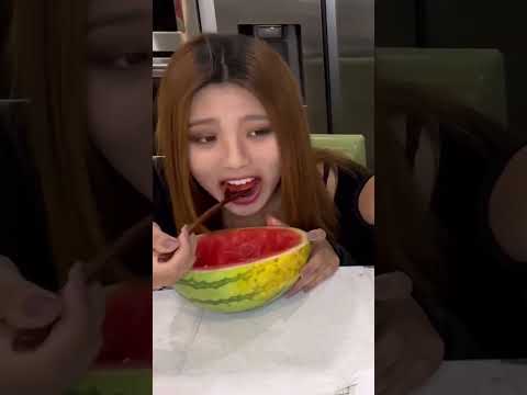 WATERMELON RACE EATING COMPETITION #shorts #viral #mukbang