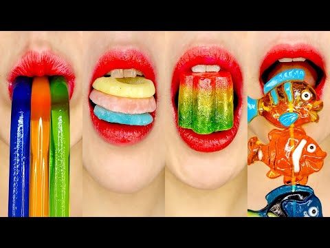 Emoji Challenge 이모지 먹방 코하쿠토, 구미첼, 젤리 Eating Asmr [kohakuto, jelly, gummy pretzel] Mukbang