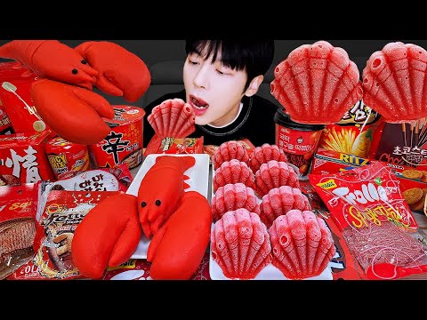 ASMR MUKBANG | 직접 만든 갤럭시 꿀젤리 레드 디저트 아이스크림 먹방 & 레시피 DESSERT GALAXY HONEY JELLY CANDY