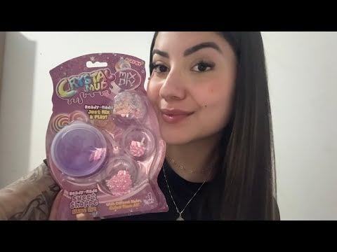 ASMR abrindo slime satisfatória