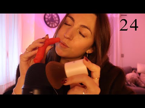 ASMR - 1h de tous tes triggers préférés 🎄🌟 (Mic licking, tapping, chuchotements, visuels… Jour 24)