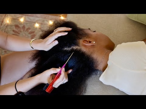ASMR Tingly Hair Play, Hair Brushing, Parting & Sectioning, Baby Hair Combing w/ Lauren (Whisper)