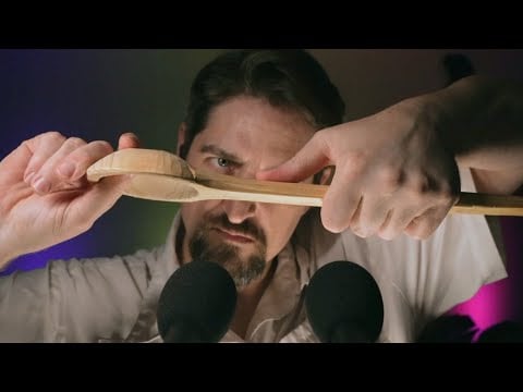 ASMR 🥄 Binaural Tapping Wooden Spoon (No Talking)