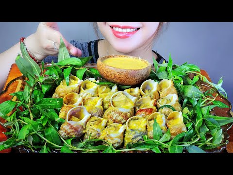 ASMR BULOT SNAILS WITH SALTY EGGGS SAUCE , EATING SOUNDS | LINH-ASMR