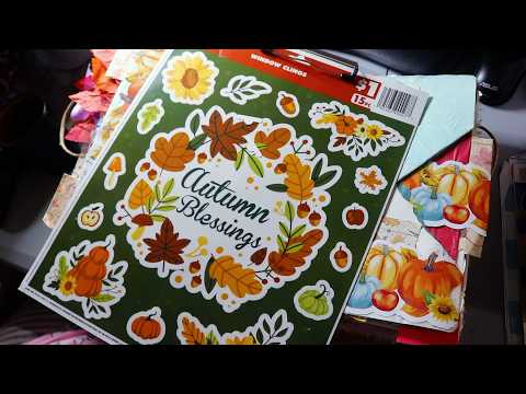 Festive Fall Junk Art Scrapbooking Journaling ASMR Comforting Sounds