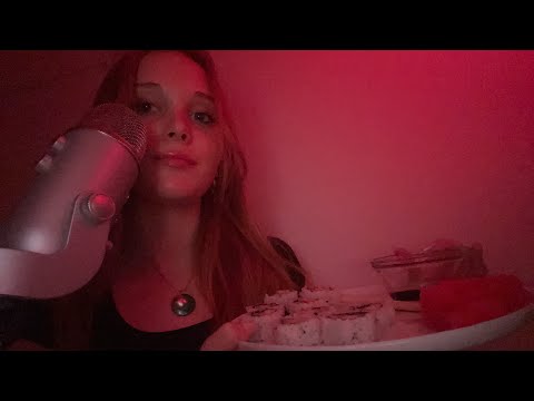 asmr sushi + rambles (eating sounds)
