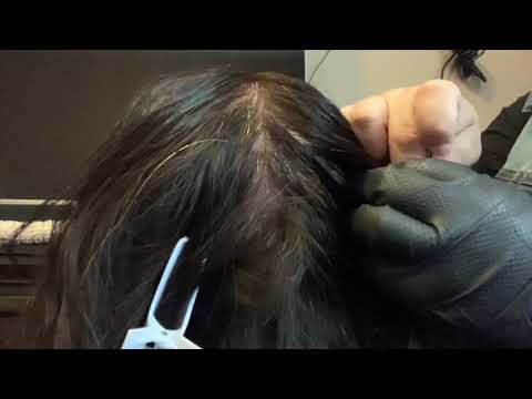 ASMR: Scalp treatment & Inspection with some whispering VERY SATISFYING