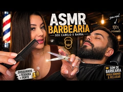 ASMR caseirinho BARBEARIA💈💤