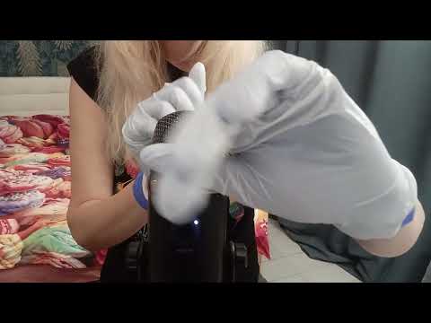 ASMR Pure Tingles:Blue & White Nitril Gloves(No Talking)