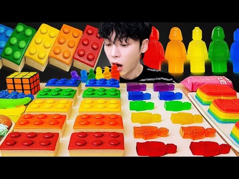 ASMR MUKBANG | 직접 만든 갤럭시 꿀젤리 레인보우 디저트 아이스크림 먹방 & 레시피 DESSERT GALAXY HONEY JELLY CANDY