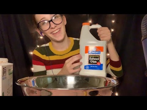 ASMR// Making Slime//Bubble Popping+Whispering//