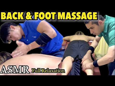 【ASMR】Relaxation Massage / Back and Foot Massage with spray and lotion