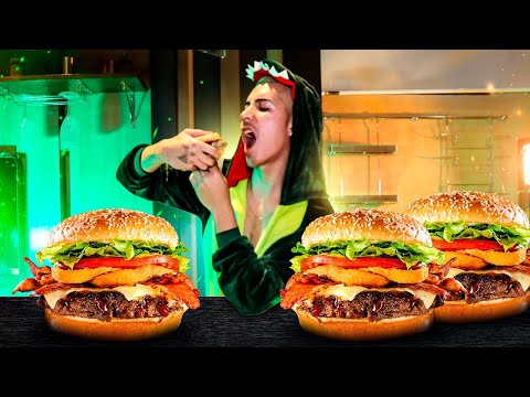 ASMR COZINHANDO HAMBÚRGUER DE CARNE & BACON 🍔🥓 (MUKBANG)