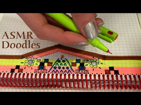 ASMR 🌙 Doodles in a phonebox - Doodling and paper sounds w/ earphone mic (no talking)