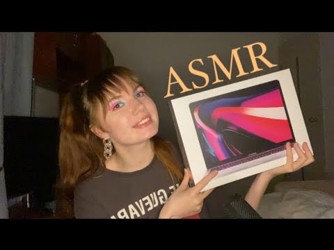 АСМР 🥰 распаковка MACBOOK pro 13 ✨ близкий шепот ✨ распаковка новогоднего подарка от мужа ✨