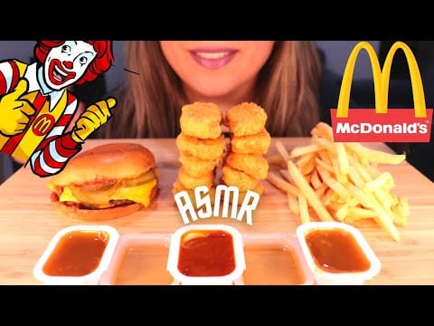 ASMR MCDONALDS NUGGETS & DOUBLE CHEESEBURGER MUKBANG 먹방 (NO TALKING) EATING SOUNDS |Mandy Foods ASMR