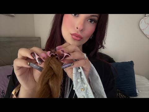 ASMR: Braiding Your Hair Back 🎀 Tingly Parting, Hair Tucking, Brushing - RP